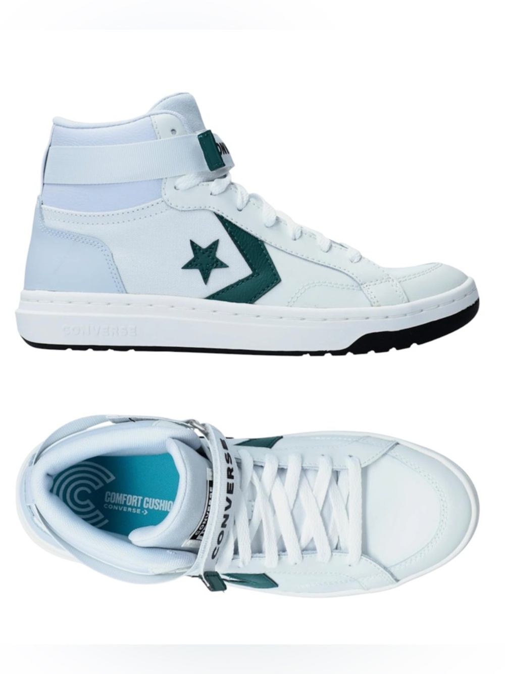 CONVERSE Pro Blazer V2 Mid Trainers, White/Green - Picture 5 of 7